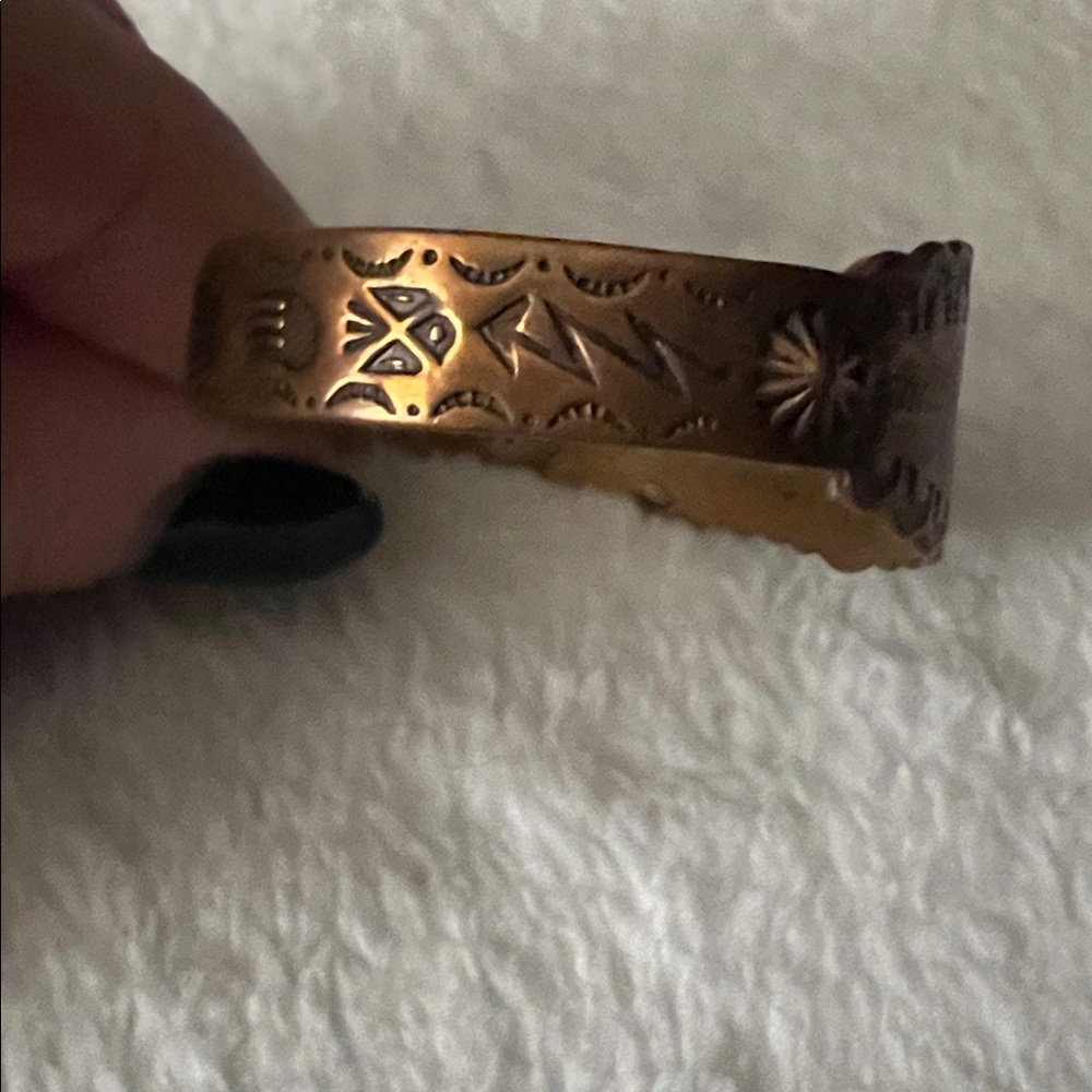Vintage Solid Copper Stampede Cuff Bracelet - Picture 2 of 7